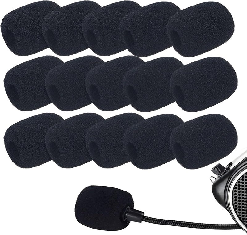 Mecefeno Headset Microphone Covers Foam, Lapel Headset Microphone Windscreen Sponge Foam Microphone Windscreen Mini Foam Cover for Variety of Headset Microphone Noise Reduction - 15 pack - Image 1